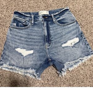 Abercrombie & Fitch Blue Distressed Jean Shorts